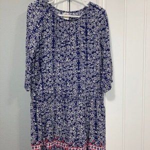 OshKosh girls size 7 dress Navy Blue Flower. Knee length. Pink New without tags.